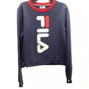 Girl’s Fila Blue Logo Sweatshirt with Side Slits Size Large (Preowned)